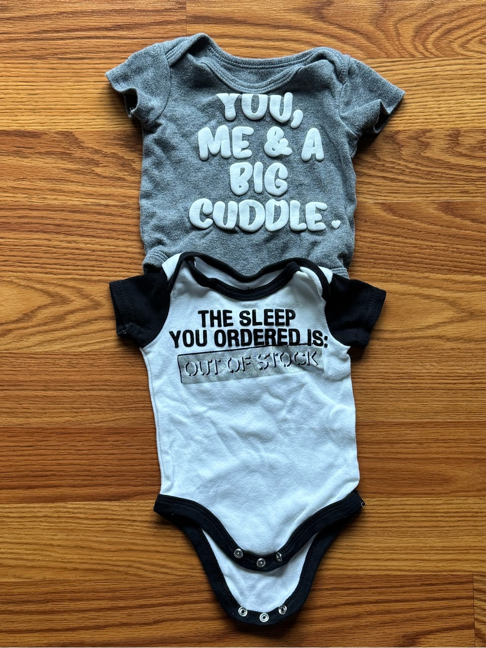 Baby Starters Gray & White Baby Bodysuit Two-Pack with Playful Text